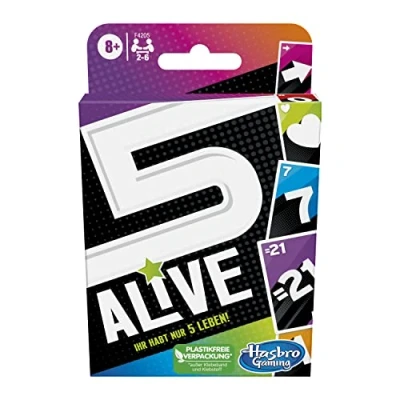 Abbildung von Hasbro Gaming Five Alive Kartenspiel, schnelles Spiel für Kinder und Familien, leicht zu erlernen, Familienspiel ab 8 Jahren. 5 Kartenspiel 2 − 6 Spieler