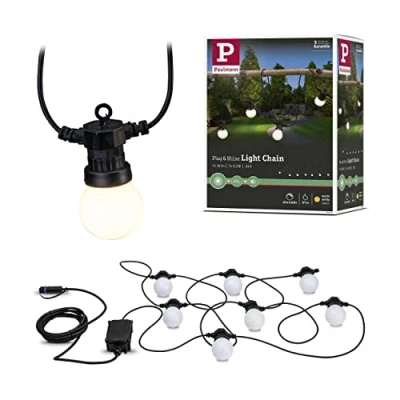Abbildung von Paulmann 94165 Plug &amp; Shine Lichterkette IP 3000K 7x5lm 24V Lichtband Aussenleuchte Dekobeleuchtung Terassenbeleuchtung, Weiß
