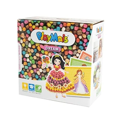 Abbildung von PlayMais MOSAIC Dream Princess Kreativ Set zum Basteln für Kinder ab 3 Jahren Über 2.300 6 Mosaik Klebebilder Prinzessinnen Fördert Kreativität &amp; Feinmotorik Natürliches Spielzeug