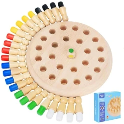 Abbildung von Memory Schach Holz Kinder, Match Stick Gedächtnis Lernspielzeug, Schachspiel,Family Brettspiele Hölzerne,Gedächtnisspiele Lernspielzeug Schachbrett