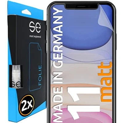 Abbildung von smart engineered 2X Schutzfolie für iPhone 11 aus Deutschland 100% Passgenau Funktion mit Installationshilfe kompatibel Folie Anti Kratzer HD Klar