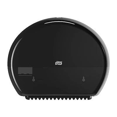 Abbildung von Tork Spender für Mini Jumbo Toilettenpapier Schwarz T2, geschlossen, Elevation Linie, 555008