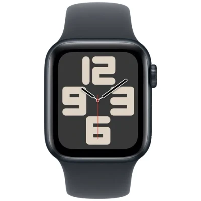 Abbildung von Apple Watch SE 2024 40mm Schwarz (Schwarzes Silikon Armband M/L)
