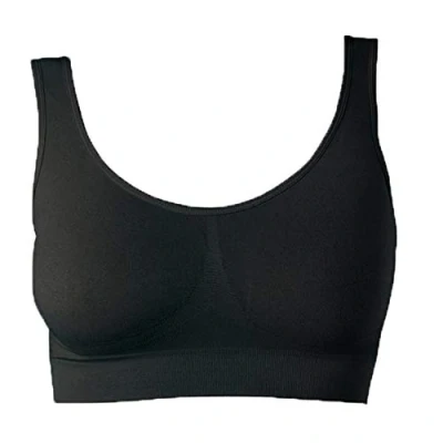 Abbildung von UnsichtBra Bustier Damen BH ohne Buegel Wohlfühl Bustiers Top Bügelloser Soft Bra Schlaf Still Sport Bralette in vielen Farben (wellbra_sngl)(XXL, Schwarz)