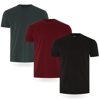 Abbildung von FM London Herren T Shirt (3/5er Pack) Hochwertige Shirts mit leicht tailliertem Design Superweiches aus 100% Baumwolle Stretch für jeden Anlass geeignet