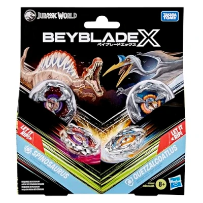 Abbildung von Beyblade X Jurassic World Collab Spinosaurus vs. Quetzalcoatlus Multipack Set