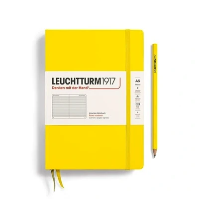Abbildung von LEUCHTTURM1917 344798 Notizbuch Medium (A5), Hardcover, 251 nummerierte Seiten, Zitrone, liniert