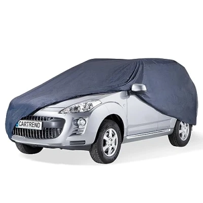 Abbildung von cartrend Vollgarage &quot;New Generation&quot;, Auto Abdeckplane, wetterfeste, waschbare Abdeckung, Polyester blau, mit Aufbewahrungstasche, für Vans, Van: 535 x 210 172 cm