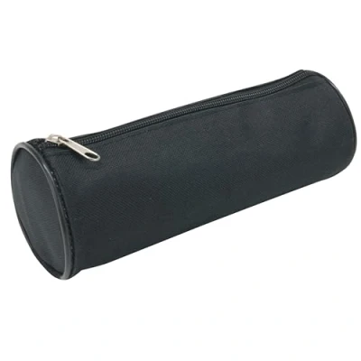 Abbildung von Waytex 931280 Federmäppchen, rund, 21 cm, Durchmesser 7,5 Textil, Schwarz, einfarbig