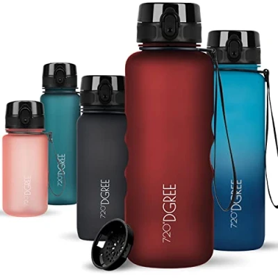 Abbildung von 720DGREE Trinkflasche 1,5L uberBottle +Fruchtsieb, softTouch BPA frei, auslaufsicher XL Wasserflasche Water bottle Ideale für Sport, Gym, Wandern, Camping, Universität, Yoga,