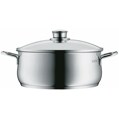 Abbildung von WMF Diadem Plus Kochtopf groß 24cm, Glasdeckel, Bratentopf Induktion 4,5l, Cromargan Edelstahl poliert, unbeschichtet