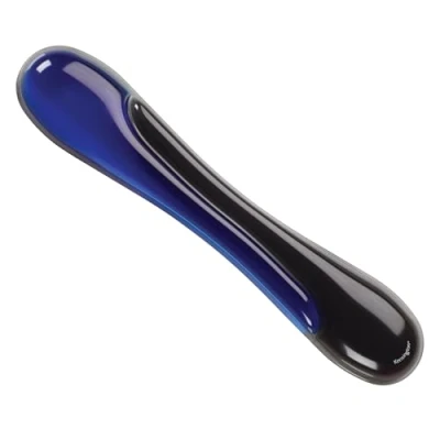 Abbildung von Kensington ergonomische Duo Gel Tastatur Handgelenkauflage, 94 x 483 mm, Rutschfeste und bequeme Handgelenkshalterung, Kompatibel mit Standard Tastaturen, Blau/Schwarz, 62397