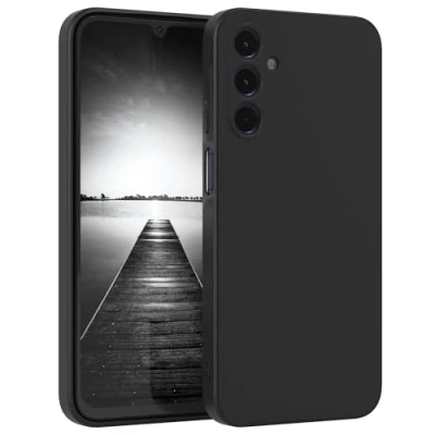 Abbildung von EAZY Case Silikonhülle für Samsung Galaxy A15 Hülle Silikon Schwarz stoßfeste Handyhülle Schutzhülle mit Kameraschutz Dünn Premium Schutz Cover TPU Phone Bumper in Matt