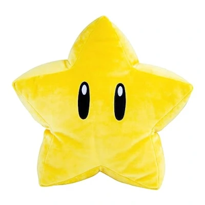 Abbildung von Club Mocchi Super Star MEGA Plüschtier Sammelbare Mario Plüschtiere Offiziell lizenzierte Heldentiere Schreibtisch Buddy Action Figuren Kinderspielzeug 3+ Jahre
