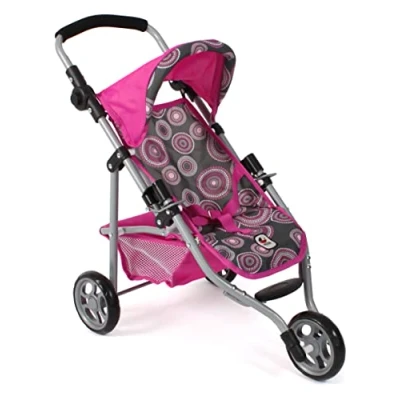 Abbildung von Bayer Chic 2000 Puppenbuggy Lola, Jogging Buggy, Puppenjogger, Puppenwagen, Hot pink Pearls, 612 87, 33cmto62cm