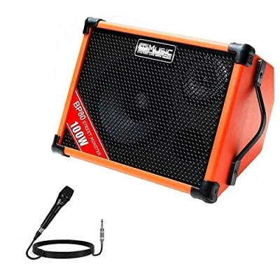 Abbildung von Coolmusic BP80 Batteriebetriebener Akustikgitarren Verstärker, tragbarer Bluetooth Lautsprecher, Straßenmusik Verstärker,100 W, 6 Eingänge, 3 Band EQ
