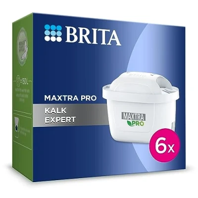 Abbildung von BRITA Maxtra Pro Expert Wasserfilter Kartusche, 6 Stück Originalnachfüllung für Filterkaraffen Heißgetränke (Schutz vor Kalk &amp; verstärkter Haushaltsgerät)