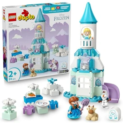 Abbildung von LEGO DUPLO │ Disney Annas und Elsas Party im Eispalast Frozen Spielset mit ELSA Figur, Lichtstein &amp; Zubehör Feinmotorik Spielzeug ab 2 Jahren Mini Figuren für Kleinkinder 10455
