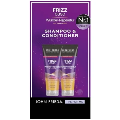 Abbildung von John Frieda Frizz Ease Wunder Reparatur Set Shampoo, 250ml &amp; Conditioner, Haartyp: widerspenstig, geschädigt, strapaziert, frizzy Geschmeidigkeit