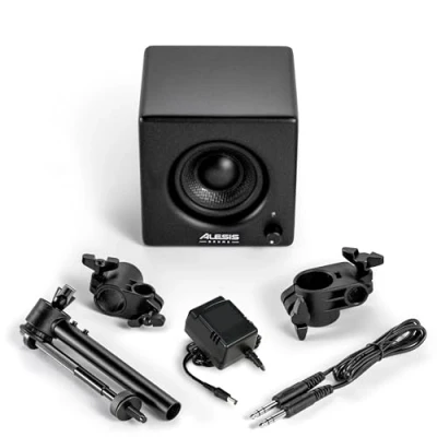 Abbildung von Alesis Nitro Amp 70W 3 Zoll kompakter E Schlagzeug Monitor Lautsprecher für Proben und Unterricht, Rack montierbar, inklusive Klemmen