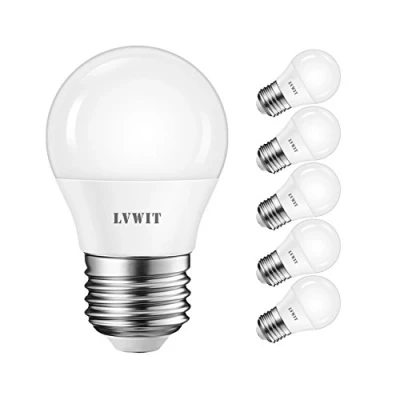 Abbildung von LVWIT E27 LED ersetzt 40W Glühlampen (6 er Pack), Warmweiß 2700K, 4.5W G45 Leuchtmittel, 470lm, matt