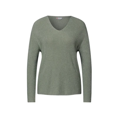 Abbildung von STREET ONE Damen A303220 Glitzernder Pullover, Dusty Milky Green, 40