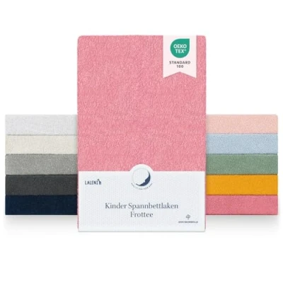 Abbildung von Laleni Frottee Spannbettlaken 50x89cm Oeko TEX Zertifiziertes Bettlaken, Faltenfreie Spannbetttücher für Kinderbett, Babybett und Moses Körbchen, Moonlight Grey Grau