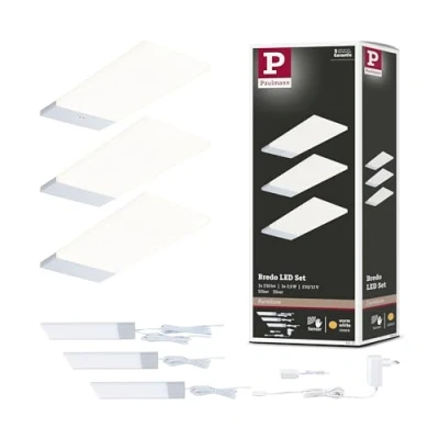 Abbildung von Paulmann 92121 LED Unterschrankleuchte Bredo inkl. Näherungsensor 3er Set 3000K 2,5W 80x190mm 180lm Silber Möbelaufbauleuchte