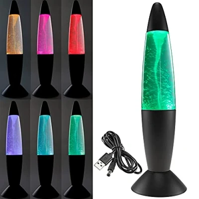 Abbildung von ChiliTec Tornado Lampe LED Dekoleuchte Tischleuchte 37 cm mit RGB Beleuchtung und Farbwechsel Netzteil USB 5V= oder batteriebetrieben schwarz