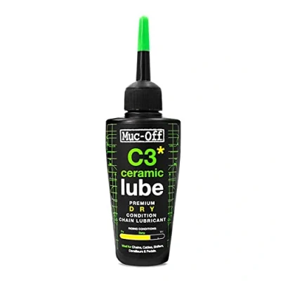 Abbildung von Muc Off C3 Ceramic Dry Chain Lube Trocken Kettenöl Fahrrad, 50 ml Premium Schmierfett Kettenfett, Kettenspray Mit UV Tracer Farbstoff Für Trockene und Staubige Bedingungen