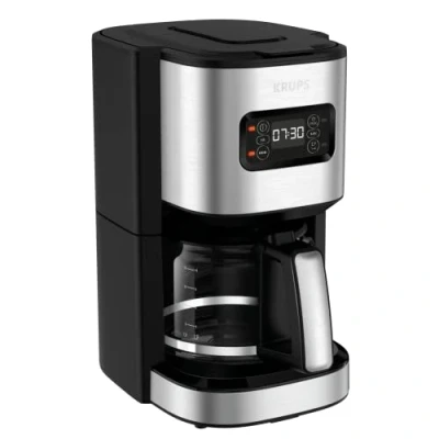 Abbildung von Krups KM480D Excellence Edelstahl Programmierbare Filterkaffeemaschine, 24 Stunden Timer, Brühstärkeauswahl Wasserkopf, Pre Infusion Modus, Anti Tropf System, 1,25 L Kapazität, 15 Tassen