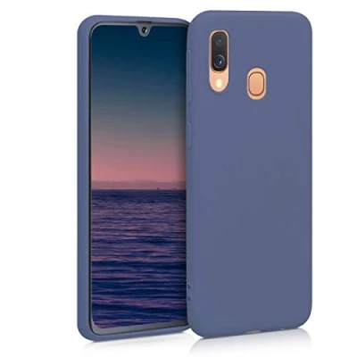 Abbildung von kwmobile Hülle kompatibel mit Samsung Galaxy A40 weiches TPU Silikon Case Cover geeignet für kabelloses Laden Flieder