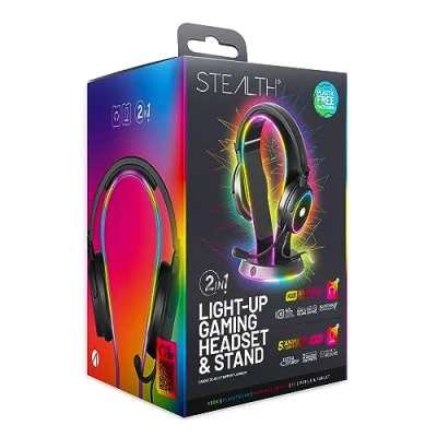 Abbildung von Stealth Regenbogen Gaming Headset Ständer mit Light Up LED für PS4, PS5, XBox, Switch und PC [video game]