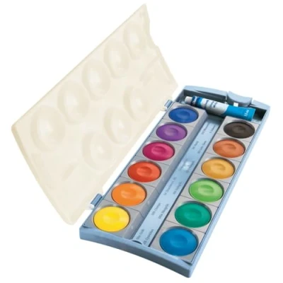 Abbildung von Pelikan Deckfarbkasten K12® eco inkl. Deckweiß, 12 Farben, 701174, mehrfarbig