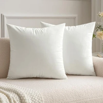 Abbildung von MIULEE 2er Set SAMT Weihnachten Kissenbezug Kissenhülle Dekorative Dekokissen Sofakissen Lendenkissen Wurfkissenbezug mit Verstecktem Reißverschluss Sofa Schlafzimmer 20x20 Inch 50x50 cm Reines Weiß