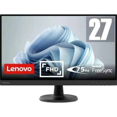 Abbildung von Lenovo D27 45 Monitor 27&quot; Full HD 1920x1080 75Hz 250 nits 4ms Reaktionszeit VA Panel HDMI VGA AMD Radeon FreeSync entspiegelt 4,6kg schwarz