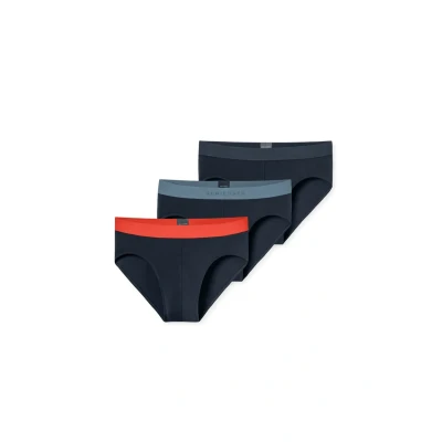 Abbildung von Schiesser 3 PACK Slip, Herren, Größe: Medium, Nachtblau, atlantikblau, hellrot