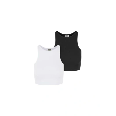 Abbildung von Urban Classics Organic Cropped 2PACK Top, Damen, Größe: 3XL, White/black