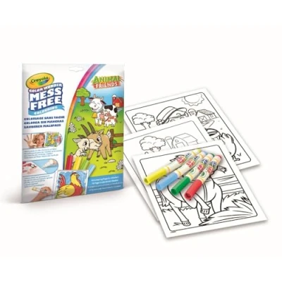 Abbildung von CRAYOLA Color Wonder, Malset mit 18 Ausmalseiten und 4 nicht fleckenden Filzstiften, Thema Tierische Freunde, Kreative Beschäftigung für Kinder, 3,4,5 Jahre, 75 2817