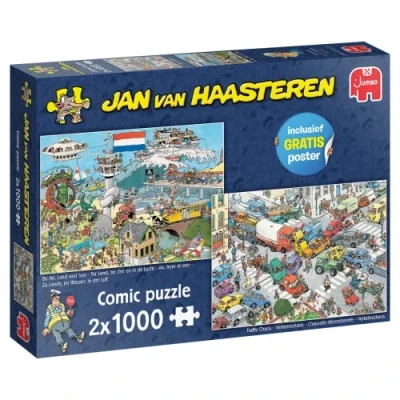 Abbildung von Jan van Haasteren Verkehr Chaos &amp; Luft Land und Meer 2x1000pcs Puzzles für Erwachsene