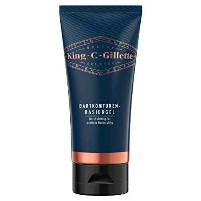 Abbildung von King C. Gillette Bartpflege Rasiergel Männer (150 ml) mit weißem Tee und Arganöl für ideale Bartpflege, Shaving Gel, Geschenk