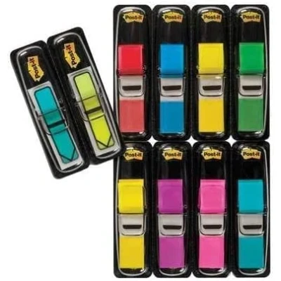 Abbildung von Post it Index Small Flags, Vorteilspackung mit 8 Blöcken &amp; 2 Pfeilblöcke gratis, 328 Blätter, 11, 9 mm x 43, mm, Farben: Gelb, Rot, Grün, Blau, Lila, Pink Für wichtige Informationen