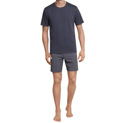 Abbildung von Schiesser Herren Kurz Rundhals Nightwear Set Zweiteiliger Schlafanzug, Anthrazit_159634, 58 EU