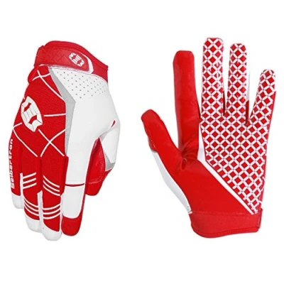 Abbildung von Seibertron Pro 3.0 Elite Ultra Stick Sports Receiver/Empfänger Handschuhe American Football Gloves Jugend und Erwachsener Red L