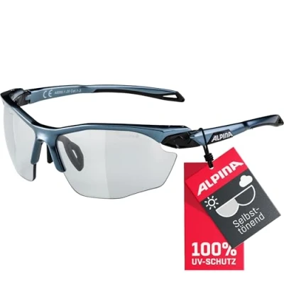 Abbildung von ALPINA TWIST FIVE HR V Selbsttönende, Bruchfeste &amp; Beschlagfreie Sport Fahrradbrille Mit 100% UV Schutz Für Erwachsene, tin black, One Size