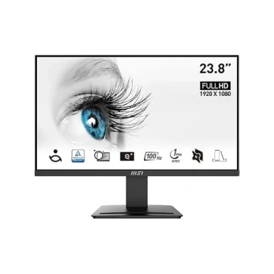 Abbildung von MSI PRO MP2412DE 23,8 Zoll Full HD Office Monitor 1920 x 1080 VA Panel, 100 Hz, augenfreundlich, VESA montierbar, eingebaute Lautsprecher, Display Kit Support, neigbar HDMI 1.4, DP 1.2a