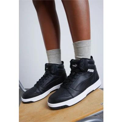 Abbildung von Puma Rebound V6 MID JR Unisex Sneaker high für Kinder, Größe: 35.5, Shadow gray/black/white Schuhe