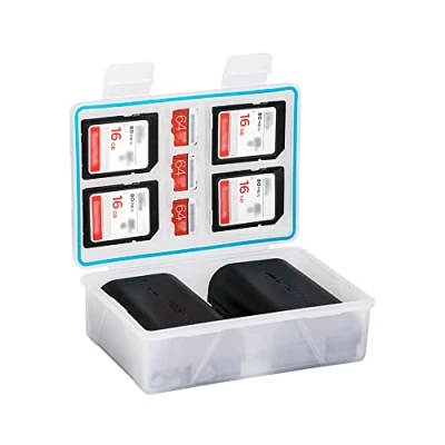 Abbildung von JJC Kamera Batteriefach Halter Box SD Karte Tragetasche für Canon LP E17 E12 E6 Fujifilm NP W126 W235 Sony FZ100 FW50 Nikon EN EL15 EL14A und TF XQD CFexpress Type B Karten