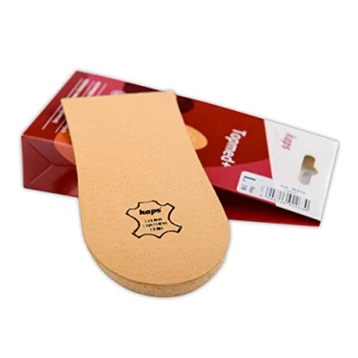 Abbildung von Fersenanhebung und Fersenerhöhung für Schuhe, Leder Fersenkissen, Keil, Verschiedene Längen Höhen, Topmed von Kaps, 1 Paar (Höhe 5 mm / 0.2 inch Größe S)
