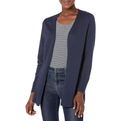 Abbildung von Amazon Essentials Damen Leichte Strickjacke, Vorne Offen (Erhältlich In Übergröße), Marineblau, L